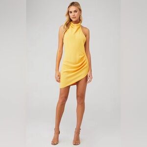 Amanda Uprichard Yellow Halter Dress
